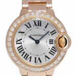 Cartier Ballon Bleu 28mm 18k Rose Gold Diamond Ladies Quartz Watch WJBB0015 3007