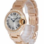 Cartier Ballon Bleu 28mm 18k Rose Gold Diamond Ladies Quartz Watch WJBB0015 3007