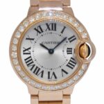 Cartier Ballon Bleu 28mm 18k Rose Gold Diamond Ladies Quartz Watch WJBB0015 3007