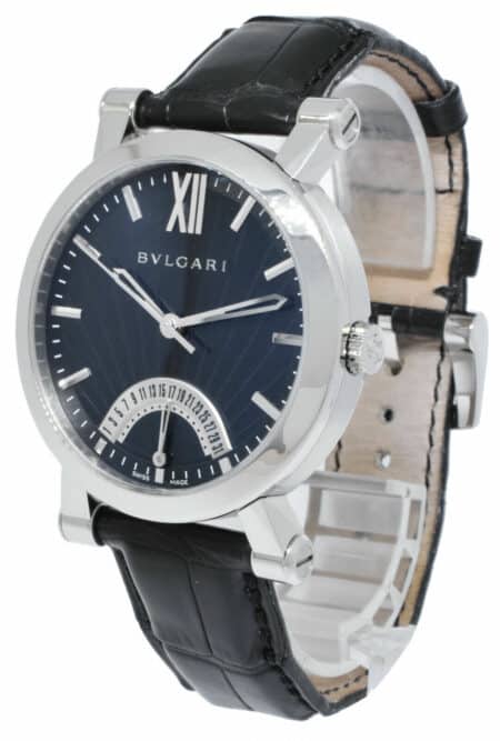 Bvlgari Sotirio Retrograde Date Steel Automatic Mens Watch Bulgari SB42SDR