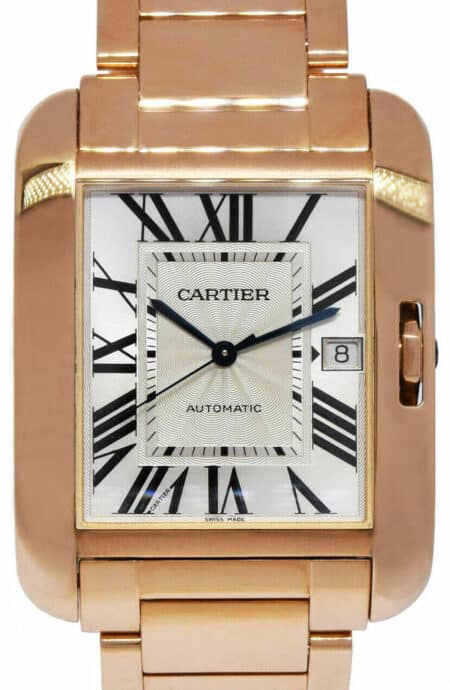 Cartier Tank Anglaise 18k Rose Gold Large Mens Watch Box/Papers W5310002 3504