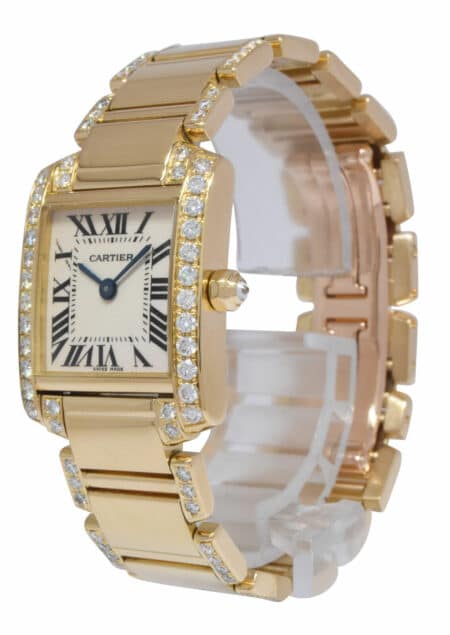 Cartier Tank Francaise Small 18k Yellow Gold Diamond Ladies Watch 2385