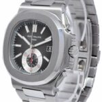 Patek Philippe Nautilus 5980 Chronograph Black Dial Watch w/Archive '11 5980/1A