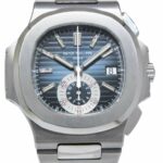 Patek Philippe Nautilus 5980 Chronograph Steel Blue Dial Watch B/P '13 5980/1A