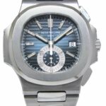 Patek Philippe Nautilus 5980 Chronograph Steel Blue Dial Watch B/P '13 5980/1A