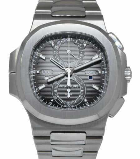 Patek Philippe Nautilus 5990 Chrono/GMT Steel Black Dial Watch B/P '19 5990/1A