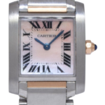 Cartier Tank Francaise Small 18k Rose Gold/Steel Pink MOP Dial Ladies Watch 2384