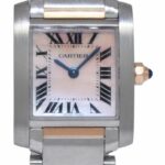 Cartier Tank Francaise Small 18k Rose Gold/Steel Pink MOP Dial Ladies Watch 2384