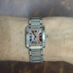 Cartier Tank Francaise Small 18k Rose Gold/Steel Pink MOP Dial Ladies Watch 2384