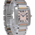 Cartier Tank Francaise Small 18k Rose Gold/Steel Pink MOP Dial Ladies Watch 2384