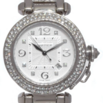 Cartier Pasha 18k White Gold Diamond Dial/Bezel Ladies 32mm Automatic Watch 2398