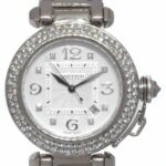 Cartier Pasha 18k White Gold Diamond Dial/Bezel Ladies 32mm Automatic Watch 2398