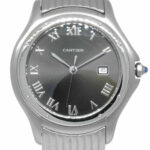 Cartier Panthere Cougar Steel Black Dial Ladies 33mm Quartz Watch 120000 R