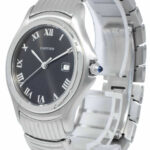 Cartier Panthere Cougar Steel Black Dial Ladies 33mm Quartz Watch 120000 R