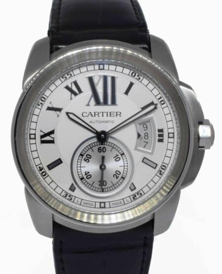 Cartier Calibre Steel Silver Dial 42mm Mens Automatic Watch W7100037 3389