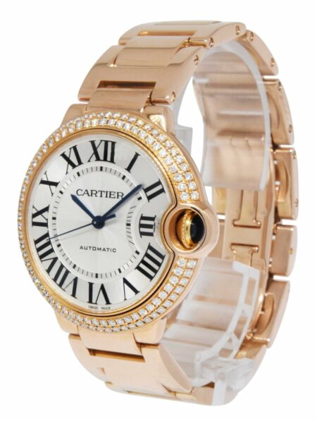 Cartier Ballon Bleu 36mm 18k Rose Gold Diamond Bezel Watch B/P WJBB0005 3003