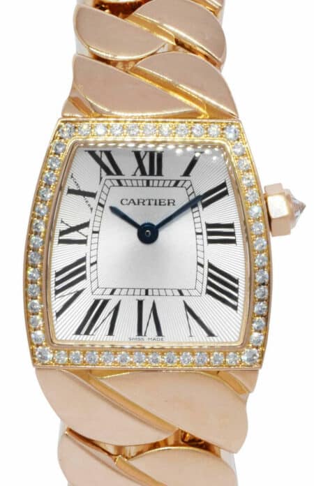 Cartier La Dona 18k RG/Diamonds Silver Roman Dial Ladies 22mm Quartz Watch 2904