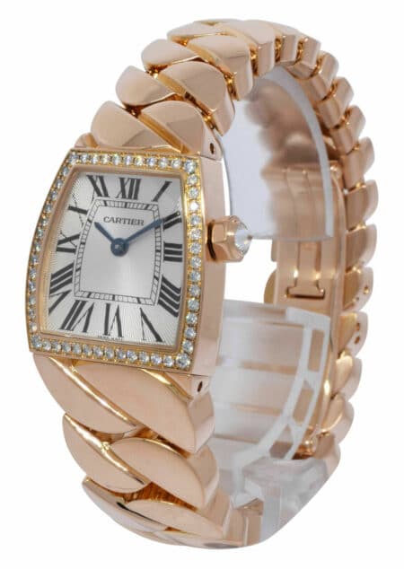 Cartier La Dona 18k RG/Diamonds Silver Roman Dial Ladies 22mm Quartz Watch 2904