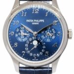 Patek Philippe Perpetual Calendar White Gold Blue Dial Mens 39mm Watch B/P 5327g