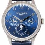 Patek Philippe Perpetual Calendar White Gold Blue Dial Mens 39mm Watch B/P 5327g