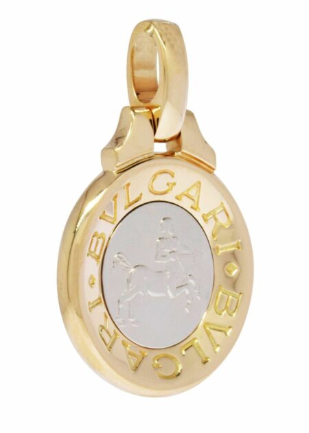 Bvlgari Sagittarius 18k Yellow & White Gold Horoscope Zodiac Pendant Charm