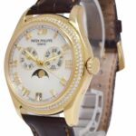 Patek Philippe Annual Calendar 18k Yellow Gold MOP Diamond 37mm Watch + 4936J