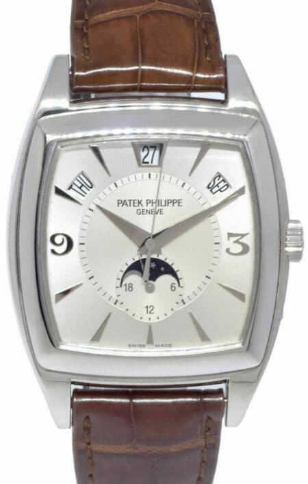 Patek Philippe Mens Gondolo Calendario 18k WG Automatic Watch Papers '06 5135G