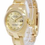 Rolex Datejust 18k Yellow Gold Champagne Dial Ladies 26mm Watch B/P Y 179168