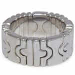 Bvlgari Parentesi 18k White Gold Band Ring Size 4.75 Open Design