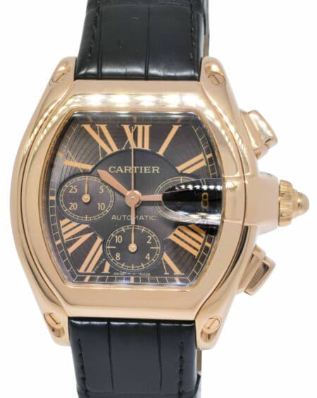 Cartier Roadster XL Chronograph 18k Rose Gold Brown Dial Men Watch W62042Y5 2848