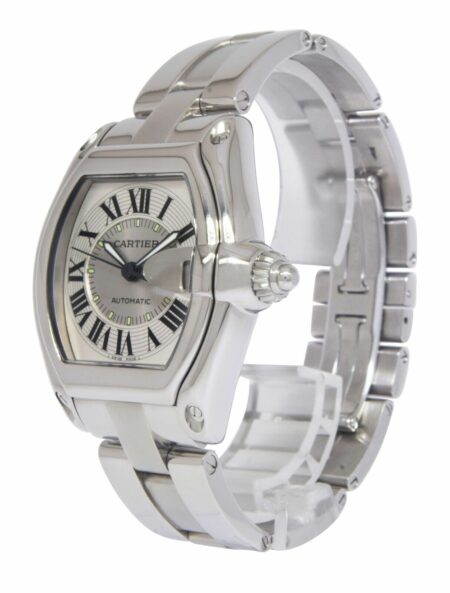 Cartier Roadster Stainless Steel Silver Roman Dial Mens Automatic Watch 2510