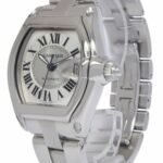 Cartier Roadster Stainless Steel Silver Roman Dial Mens Automatic Watch 2510