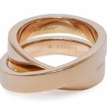 Cartier Nouvelle Vague 18k Rose Gold Crossover Band Ring Size 51