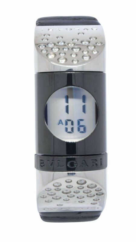 Bvlgari Ipno Stainless Steel Digital Ceramic Diamonds Ladies Watch IP20S