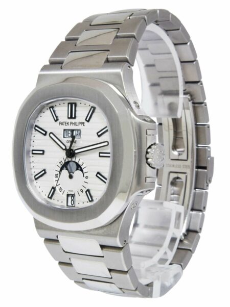 Patek Philippe Nautilus Steel Annual Calendar White Dial Watch B/P '17 5726/1A