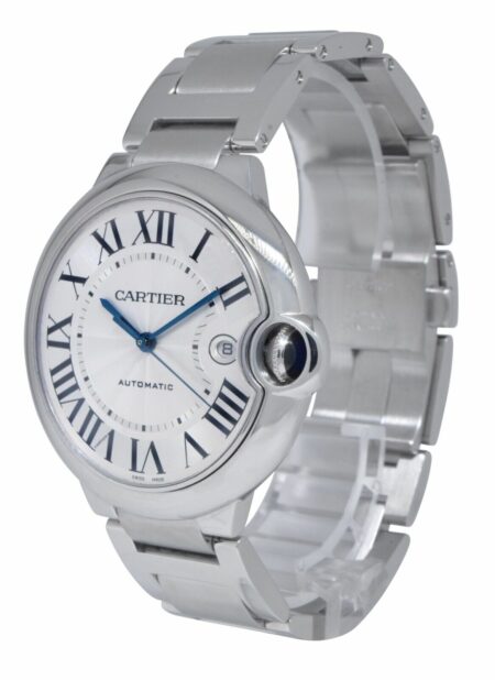 Cartier Ballon Bleu 42mm Steel Silver Dial Mens Automatic Watch W69012Z4 3001