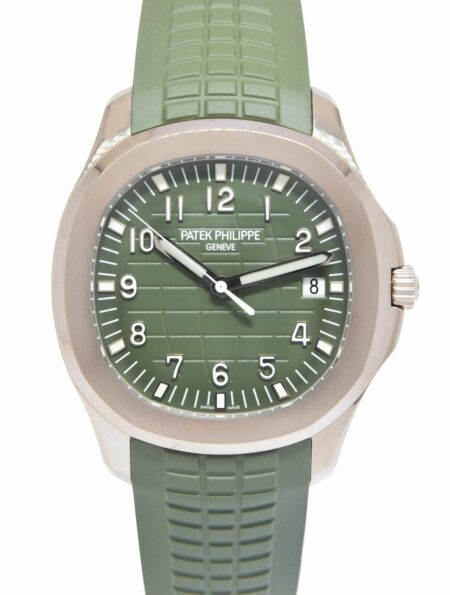 Patek NEW Jumbo Aquanaut Khaki Green 18k White Gold Watch Box/Papers '23 5168G