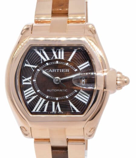 Cartier Roadster XL Limited Ed. 18k RG Wood Dial /Bracelet Mens Watch B/P 3103