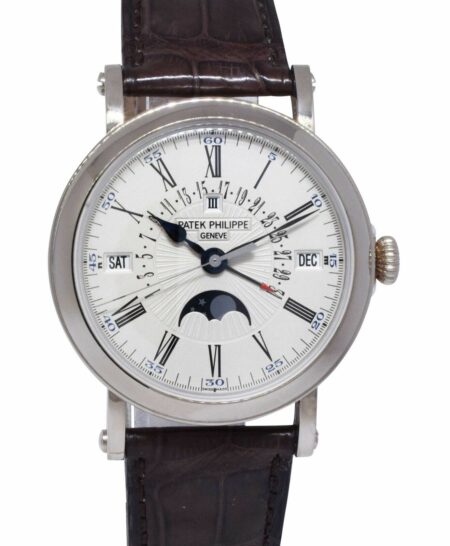 Patek Philippe Perpetual Calendar Retrograde 18k White Gold 38mm Watch B/P 5159G