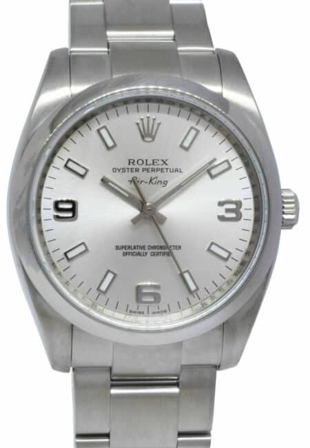 Rolex Air-King Steel Silver Dial Oyster Bracelet 34mm Automatic Watch Z 114200