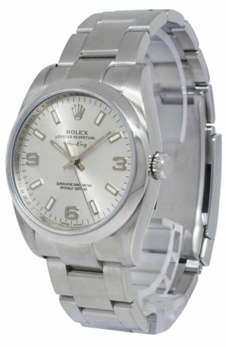 Rolex Air-King Steel Silver Dial Oyster Bracelet 34mm Automatic Watch Z 114200