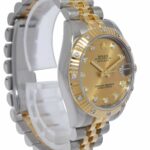 Rolex Datejust 18k Yellow Gold/Steel 
Diamond Champagne Dial 31mm Watch 178313