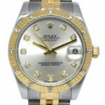 Rolex Datejust 18k Yellow Gold/Steel 
Diamond Silver Dial 31mm Watch G 178313