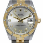 Rolex Datejust 18k Yellow Gold/Steel 
Diamond Silver Dial 31mm Watch G 178313