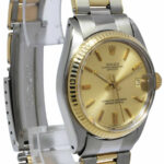 Rolex Datejust 14k Yellow Gold/Steel Champagne Dial Rivet Ladies 31mm Watch 6827