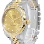 Rolex Datejust 18k Yellow Gold/Steel Champagne Diamond Dial 36mm Watch Z 116233