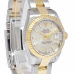 Rolex Datejust 18k Yellow Gold/Steel Silver Dial 26mm Watch +Papers Z 179173