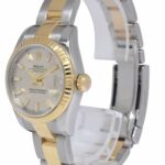 Rolex Datejust 18k Yellow Gold/Steel Silver Dial 26mm Watch +Papers Z 179173