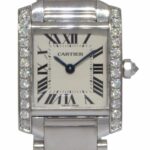 Cartier Tank Francaise Small 18k White Gold Diamond Ladies Watch WE1002S3 2403