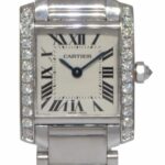 Cartier Tank Francaise Small 18k White Gold Diamond Ladies Watch WE1002S3 2403